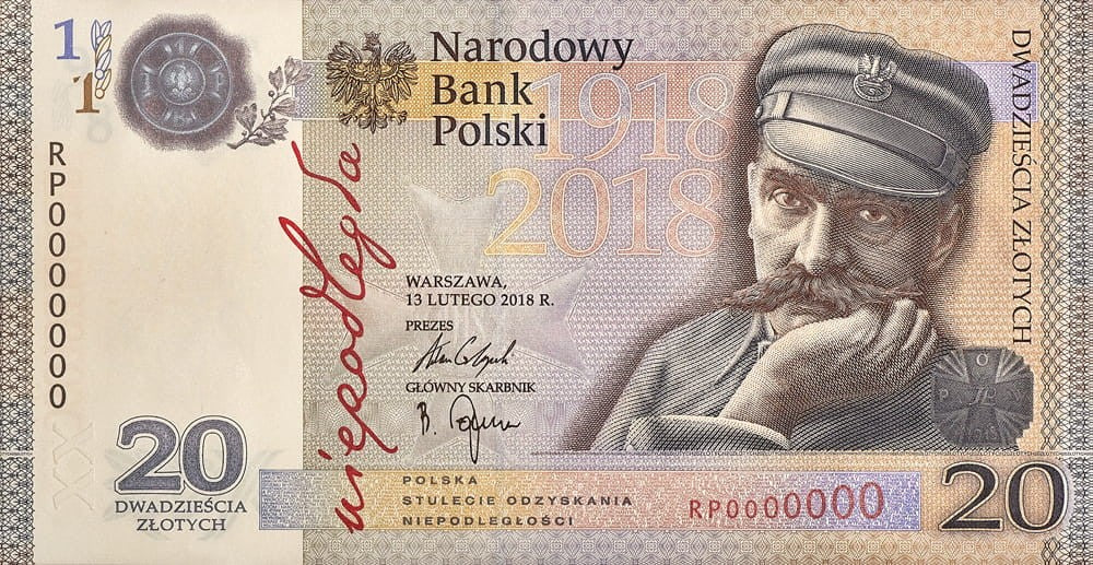 Banknot 20 zł / 2018 r. - Niepodległość