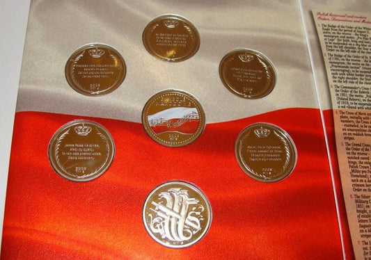 Zestaw: SYMBOLE NARODOWE POLSKI - ORDERY I ODZNACZENIA PAŃSTWOWE