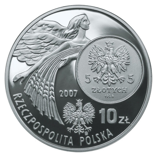 10 zł / 2007 r. - Dzieje złotego: 5 zł z 1928 r. – Nike