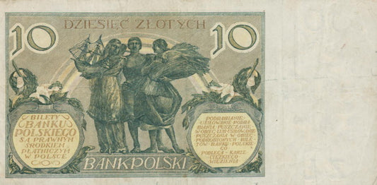 POLSKA Banknot 10 zł / 1929 r. XX