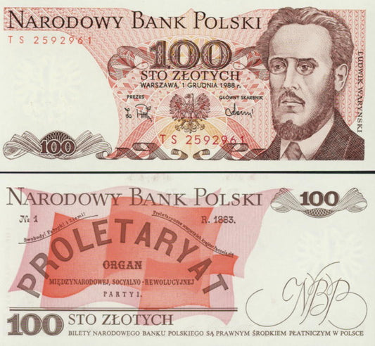 POLSKA Banknot 100 zł / 1988 r. X X - seria TS (2)