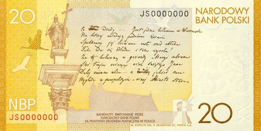 Banknot 20 zł / 2009 r. - Juliusz Słowacki