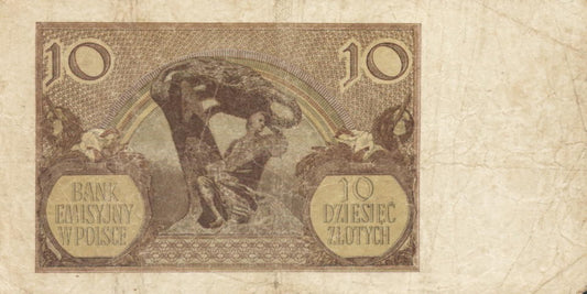 POLSKA Banknot 10 zł / 1940 r. X - seria K
