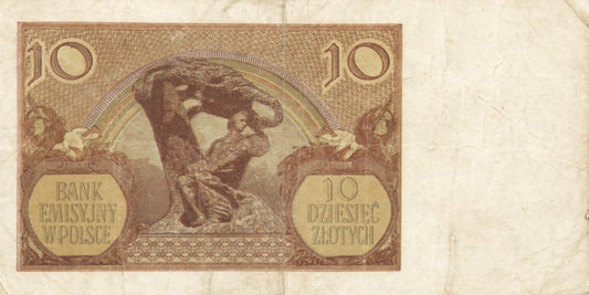POLSKA Banknot 10 zł / 1940 r. X - seria L.