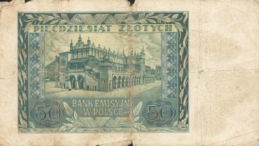 POLSKA Banknot 50 zł / 1940 r. X - seria D