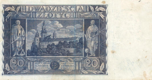 POLSKA Banknot 20 zł / 1936 r. XX - seria CK