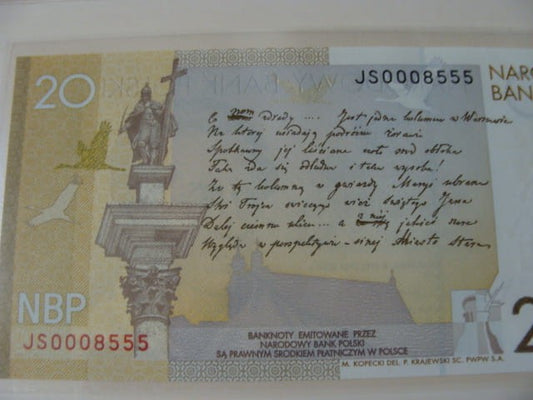 Ciekawy nr serii 20 zł / 2009 r. - Juliusz Słowacki - 0008555