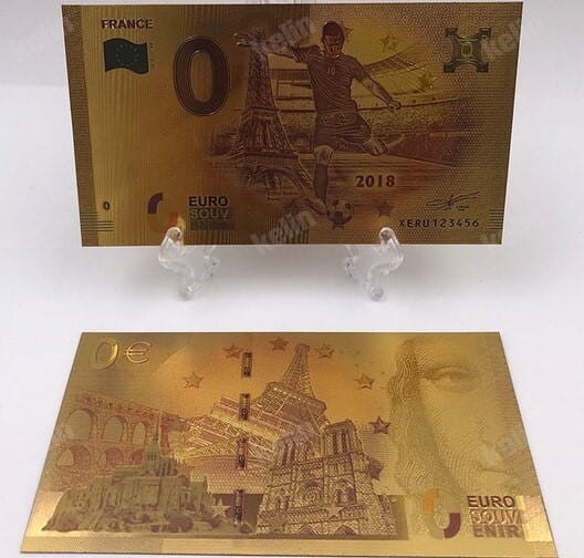 Banknot złocony: "0" - zero Euro / Francja