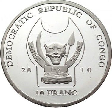 KONGO 10 franków / 2010 - Leniwiec