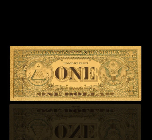 USA: Banknot złocony 1$ - JEDEN dolar