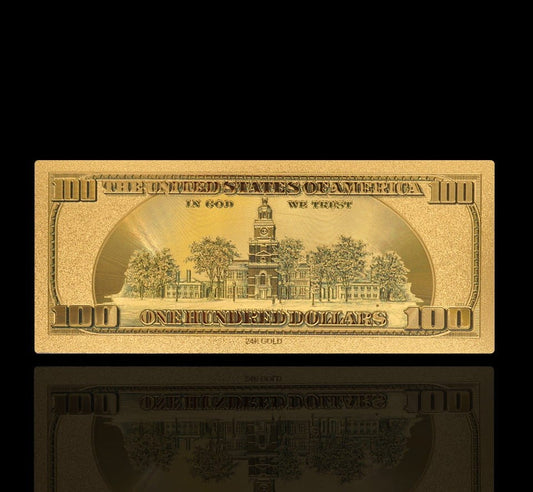 USA: Banknot złocony 100$ - STO dolarów (1)