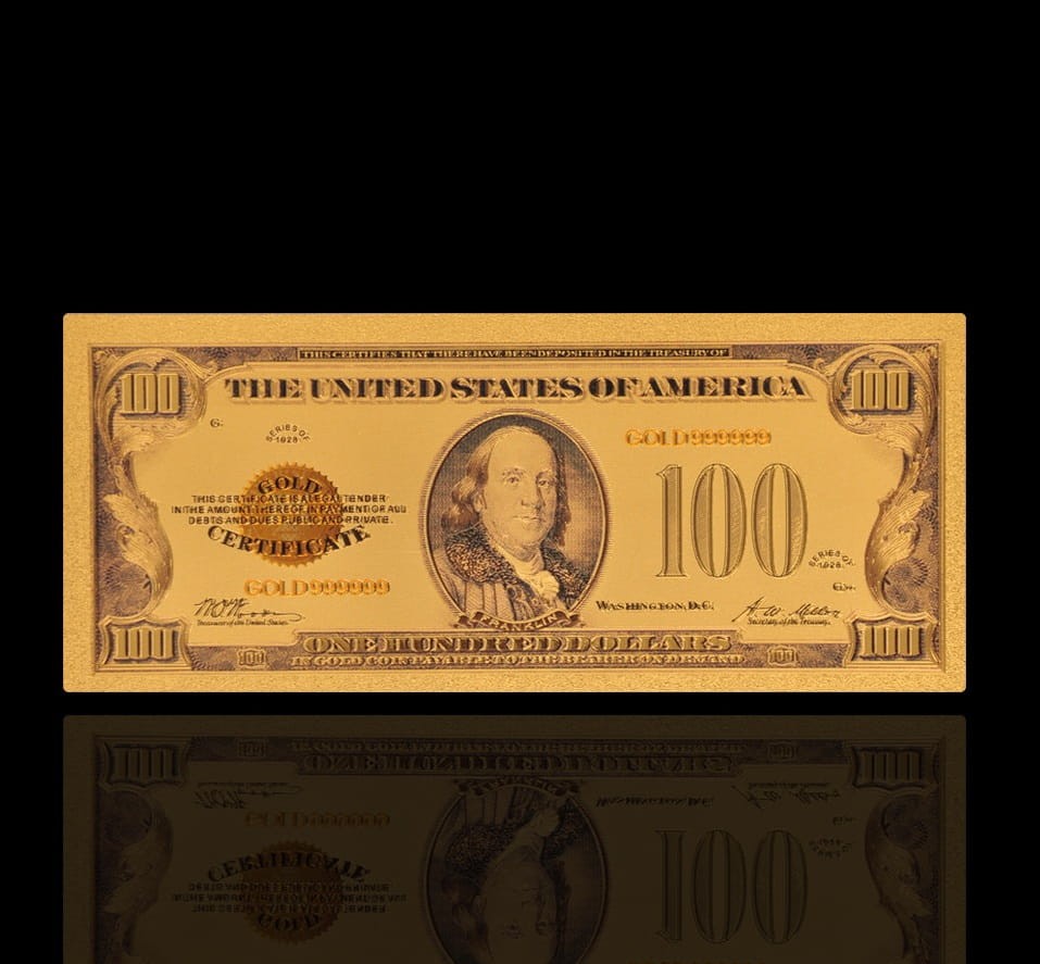 USA: Banknot złocony 100$ - STO dolarów /1928