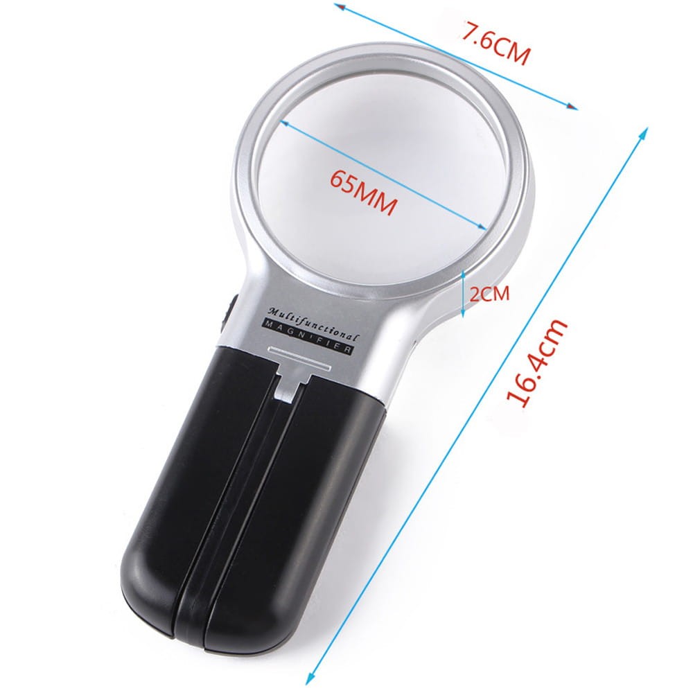 Lupa uniwersalna (ze statywem) z podświetleniem: 2 x LED