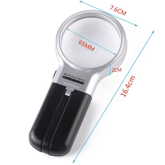 Lupa uniwersalna (ze statywem) z podświetleniem: 2 x LED