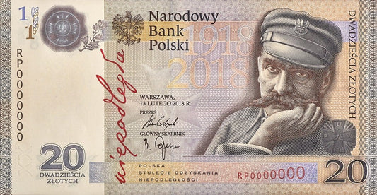 Banknot 20 zł / 2018 r. - Niepodległość