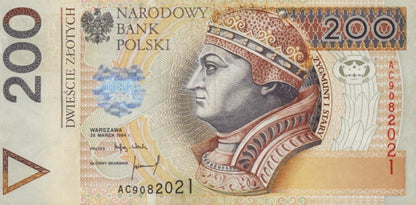 POLSKA Banknot 200 zł / 1994 r. XX -  z BŁĘDEM