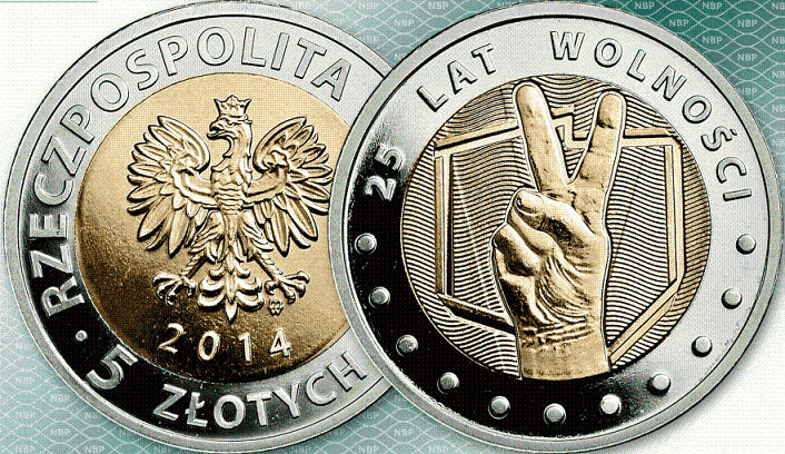 POLSKA 5 zł / 2014 r. - Odkryj Polskę – 25 lat wolności