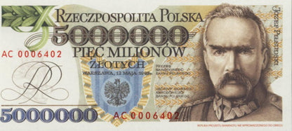 POLSKA  Banknot 5.000.000 zł / 1995 r. XX - Józef Piłsudski