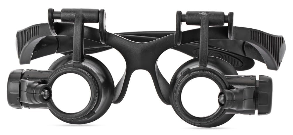 Okulary zegarmistrzowskie (typ 1b): wymienne soczewki, podświetlenie LED