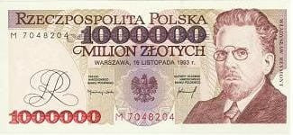 POLSKA  Banknot 1.000.000 zł / 1993 r. X - seria M