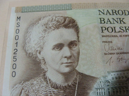 Ciekawy nr serii   20 zł / 2011 r. - Maria Skłodowska - Curie  - MS 0012500