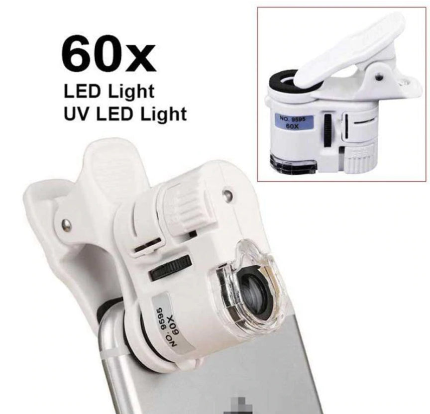 Mini mikroskop kieszonkowy z klipsem - powiększenie: 60x (typ 2)