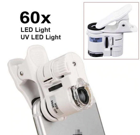 Mini mikroskop kieszonkowy z klipsem - powiększenie: 60x (typ 2)