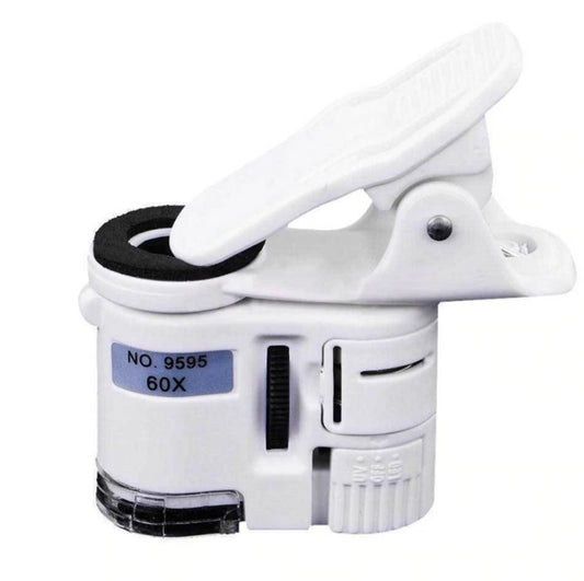 Mini mikroskop kieszonkowy z klipsem - powiększenie: 60x (typ 2)